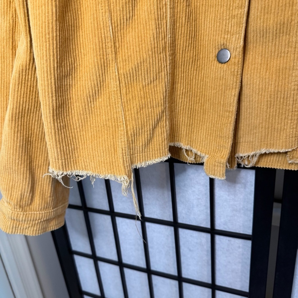 POL Raw Hem Distressed Golden Women's Corduroy Jacket Large - Picture 5 of 5
